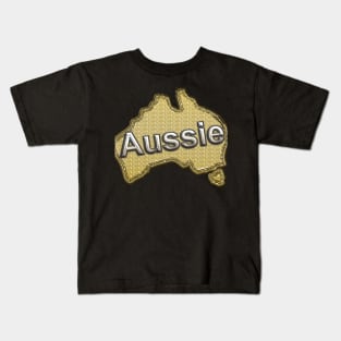 Aussie gold Australian map Kids T-Shirt